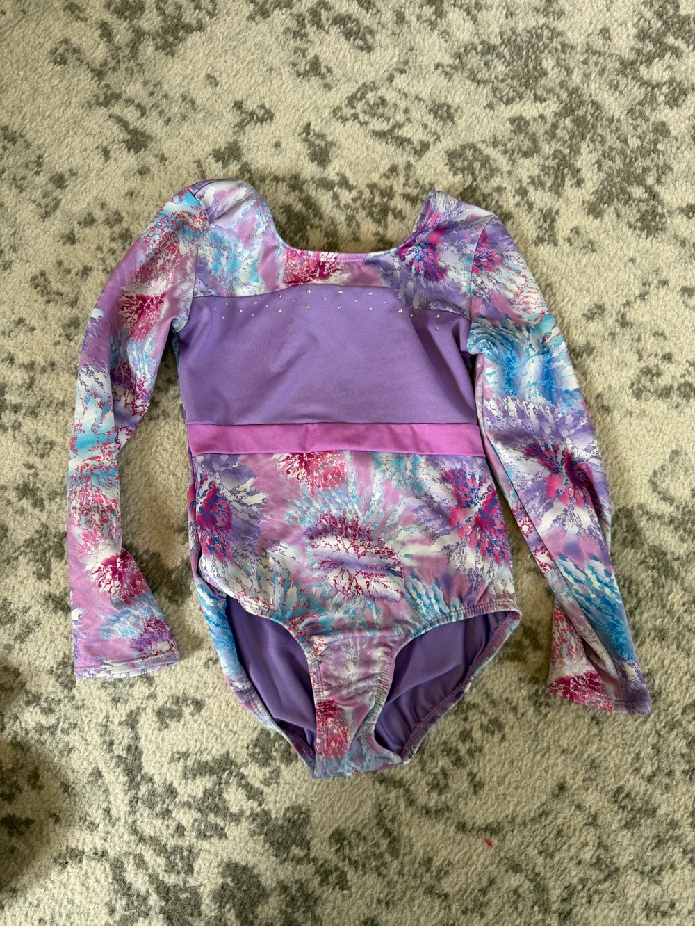 Cat & Jack Purple Tie-Dye Long Sleeve One-Piece leotard size small (6/7)